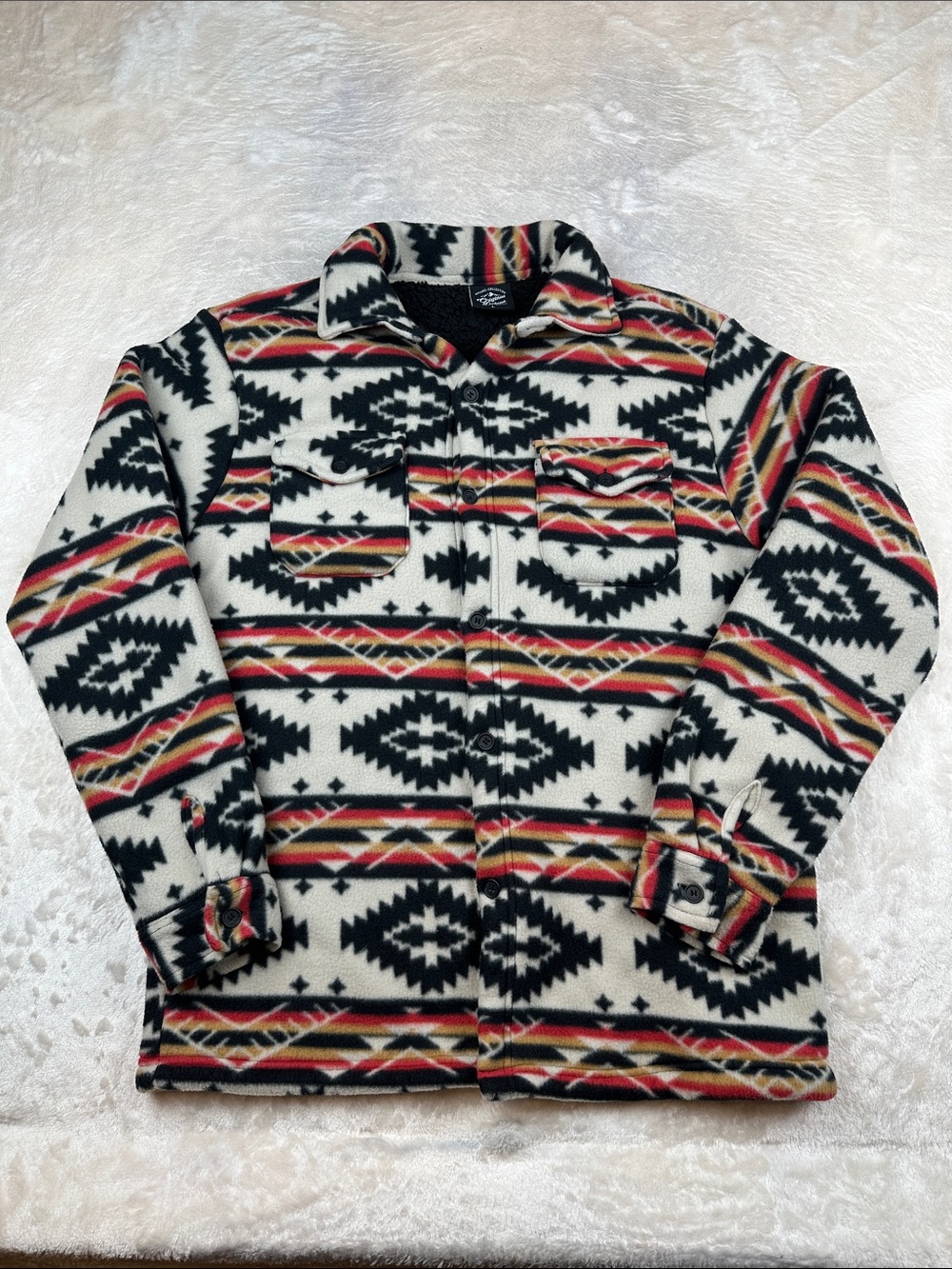 Original Deluxe Supply Mens L Aztec Sherpa Fleece Jacket Southwestern Shacket